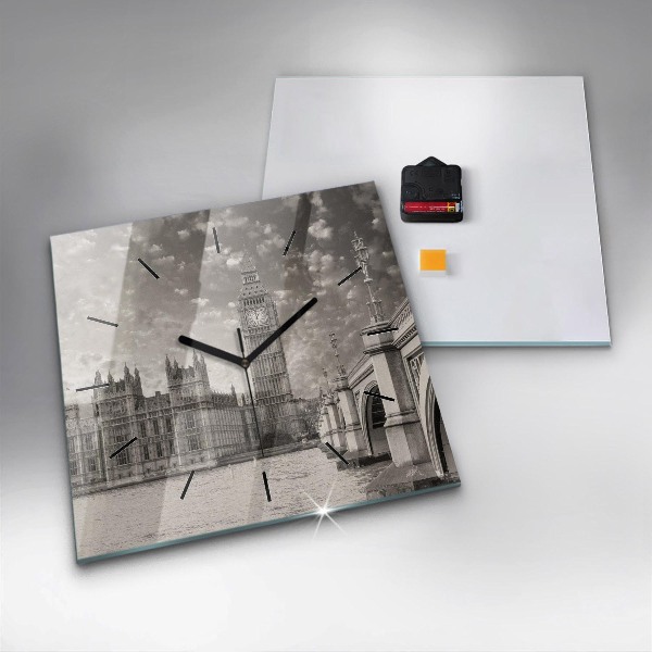 Szögletes fali üvegóra London Anglia Big Ben