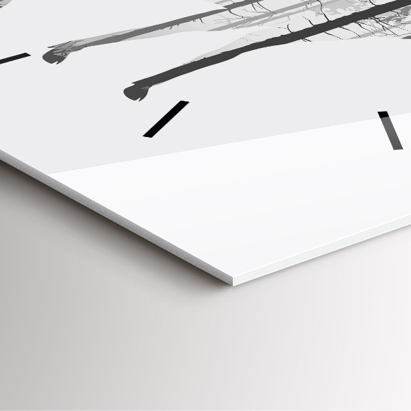 Szögletes fali üvegóra Szarvas erdő sziluettje