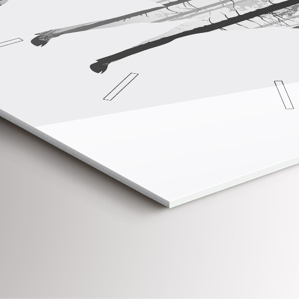 Szögletes fali üvegóra Szarvas erdő sziluettje