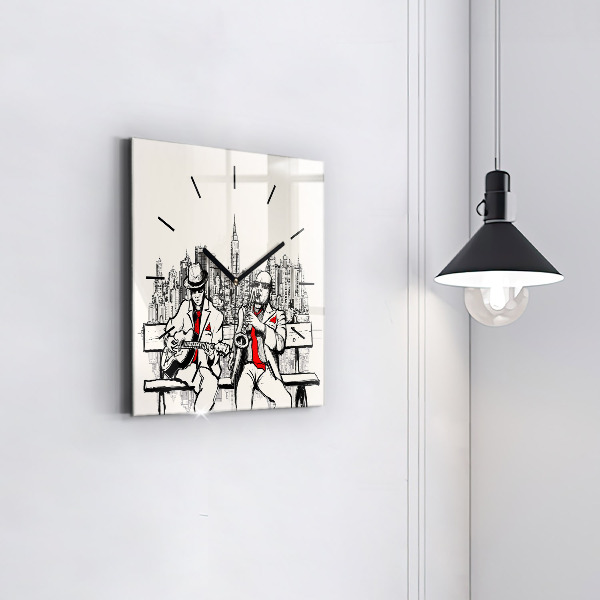 Szögletes fali üvegóra Jazz New Yorkban