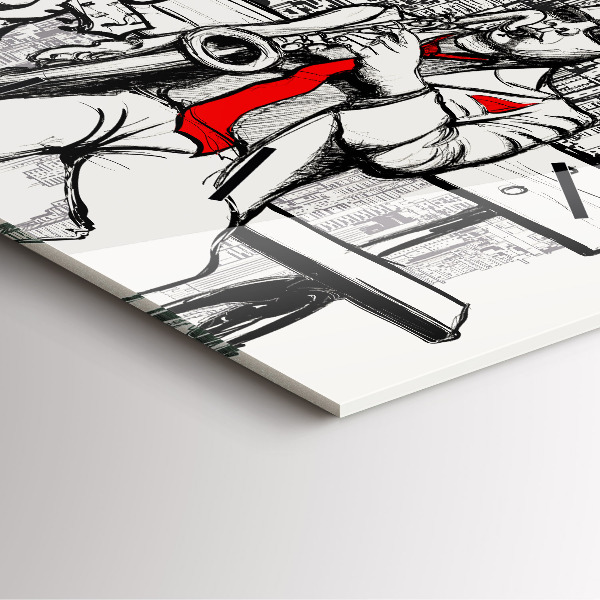 Szögletes fali üvegóra Jazz New Yorkban