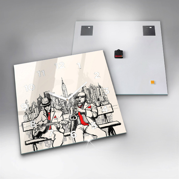 Szögletes fali üvegóra Jazz New Yorkban