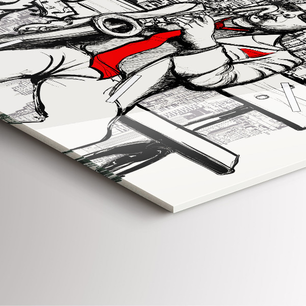 Szögletes fali üvegóra Jazz New Yorkban