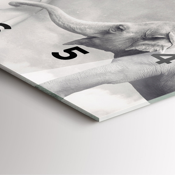 Szögletes fali üvegóra Elefánt