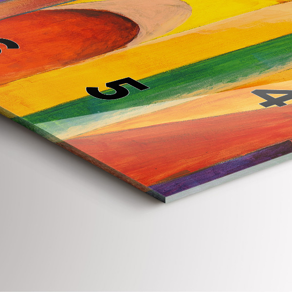 Szögletes fali üvegóra Művészeti dekoráció absztrakció