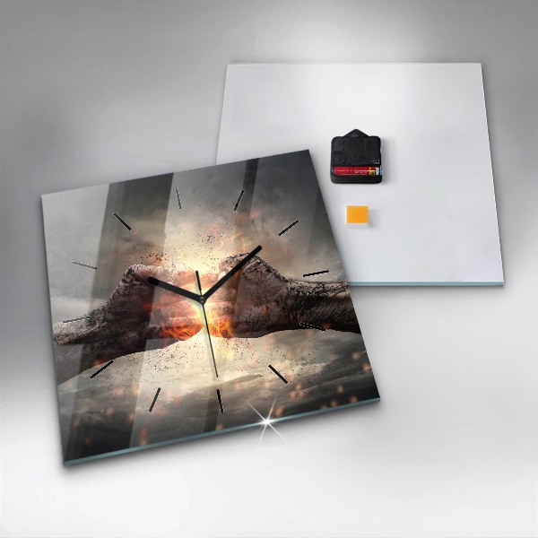 Szögletes fali üvegóra Fists Strength Power