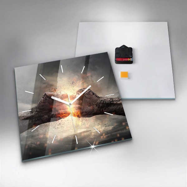 Szögletes fali üvegóra Fists Strength Power