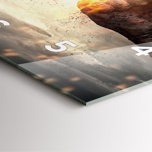 Szögletes fali üvegóra Fists Strength Power