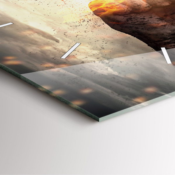 Szögletes fali üvegóra Fists Strength Power