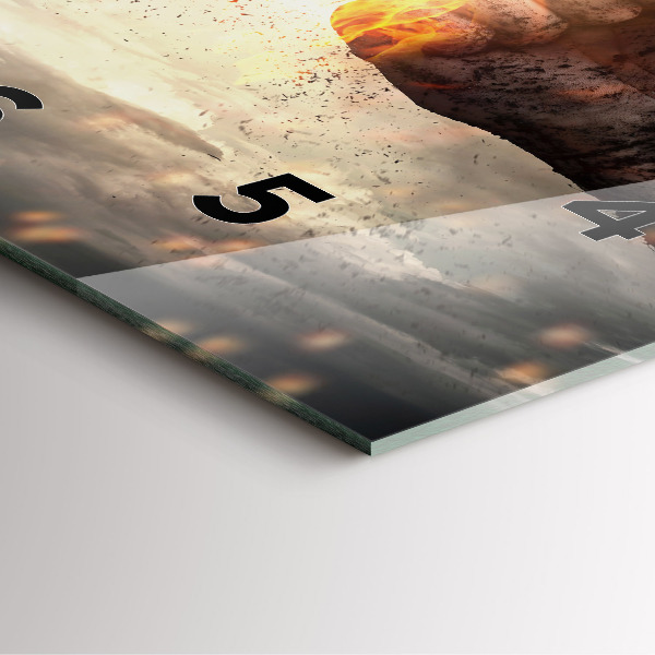 Szögletes fali üvegóra Fists Strength Power