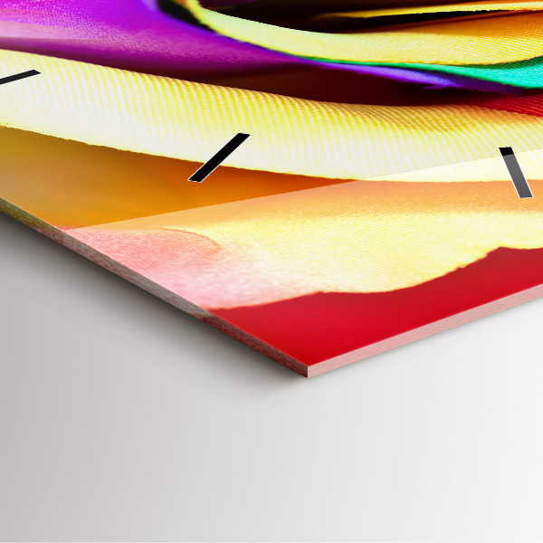 Szögletes fali üvegóra Szivárvány rózsa