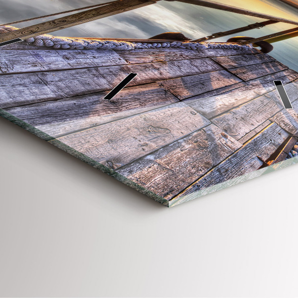 Szögletes fali üvegóra Lake Sunset