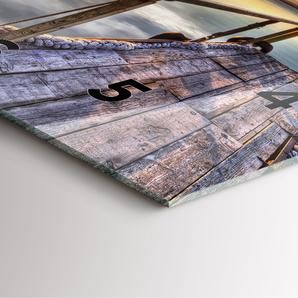 Szögletes fali üvegóra Lake Sunset