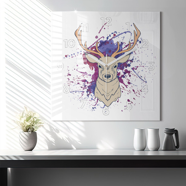 Szögletes fali üvegóra Szarvas vektoros illusztráció