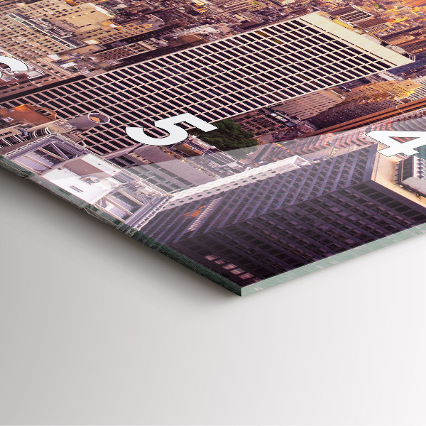 Szögletes fali üvegóra Naplemente New York