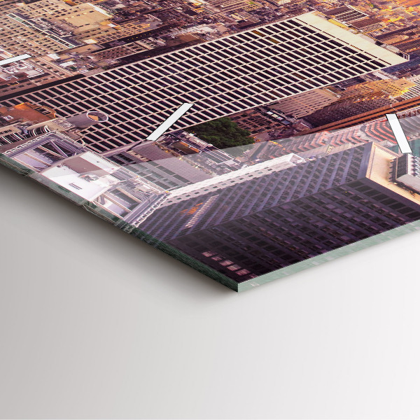 Szögletes fali üvegóra Naplemente New York