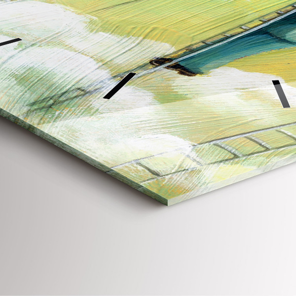 Szögletes fali üvegóra Emberek a létrán