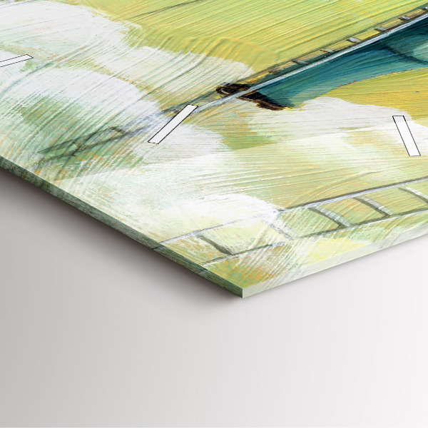 Szögletes fali üvegóra Emberek a létrán