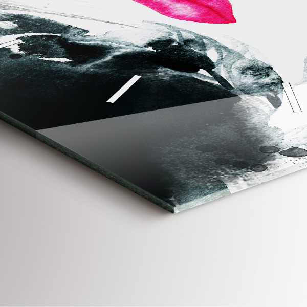 Szögletes fali üvegóra Vörös ajkak nő portréja