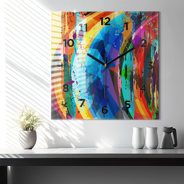 Szögletes fali üvegóra Absztrakt háttér