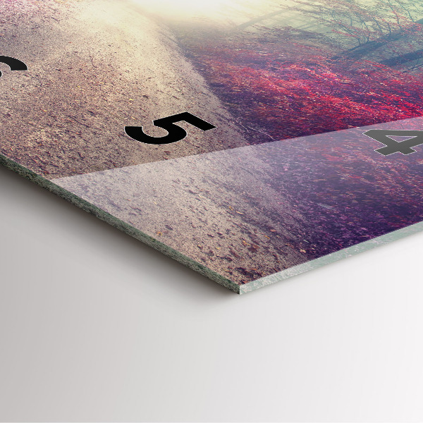 Szögletes fali üvegóra Őszi út Erdei Köd