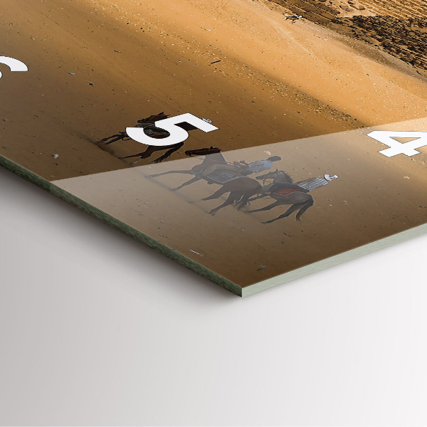 Szögletes fali üvegóra Piramisok és naplemente