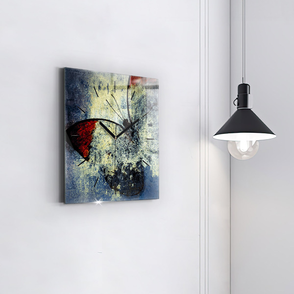 Szögletes fali üvegóra Pillangó vintage stílusú