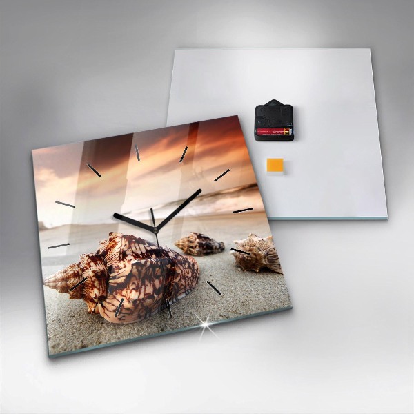 Szögletes fali üvegóra Egy kagyló a tengerparton