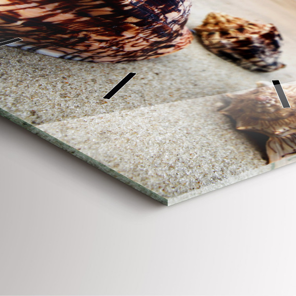 Szögletes fali üvegóra Egy kagyló a tengerparton