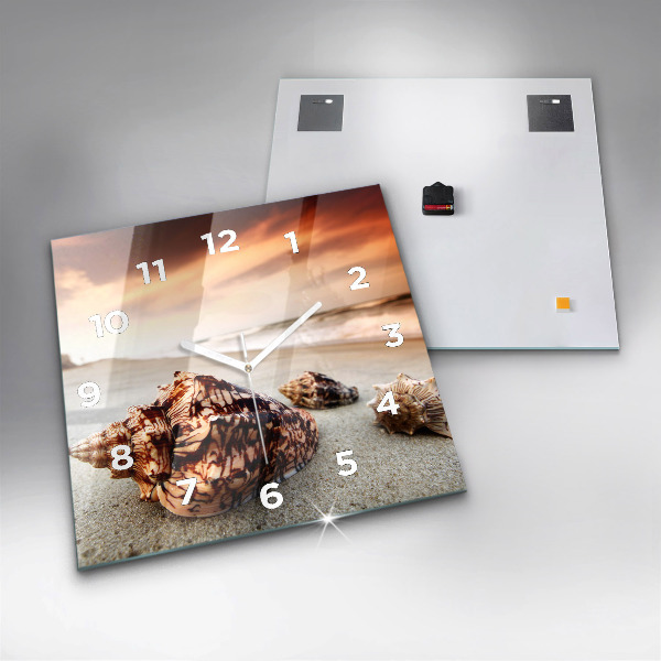 Szögletes fali üvegóra Egy kagyló a tengerparton