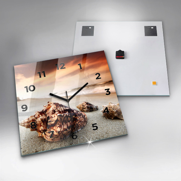 Szögletes fali üvegóra Egy kagyló a tengerparton