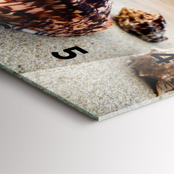 Szögletes fali üvegóra Egy kagyló a tengerparton