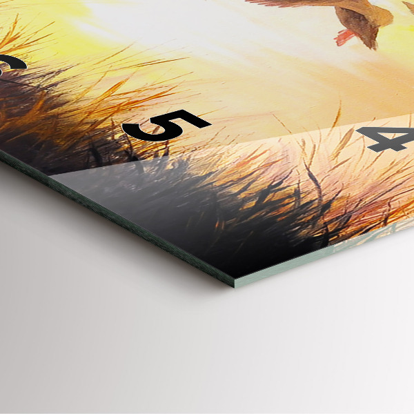 Szögletes fali üvegóra Daruk naplementekor