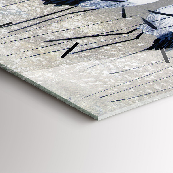 Szögletes fali üvegóra Daruk a nádasban