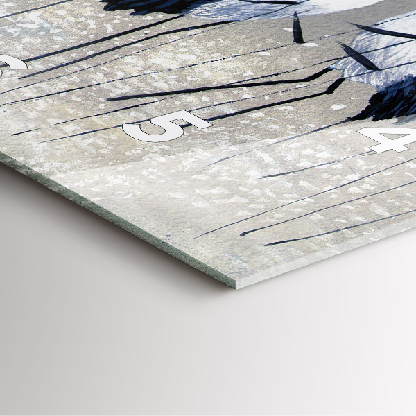 Szögletes fali üvegóra Daruk a nádasban