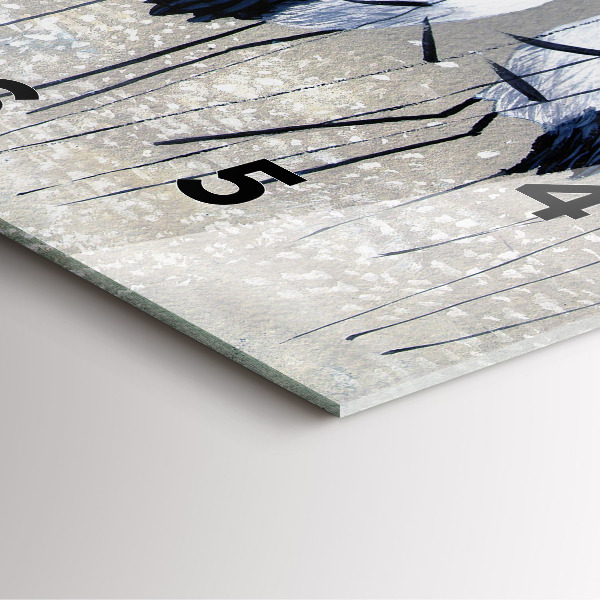 Szögletes fali üvegóra Daruk a nádasban