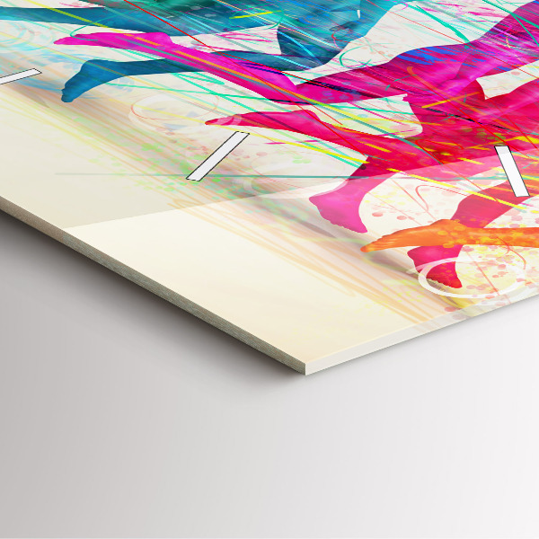 Szögletes fali üvegóra Színes emberek