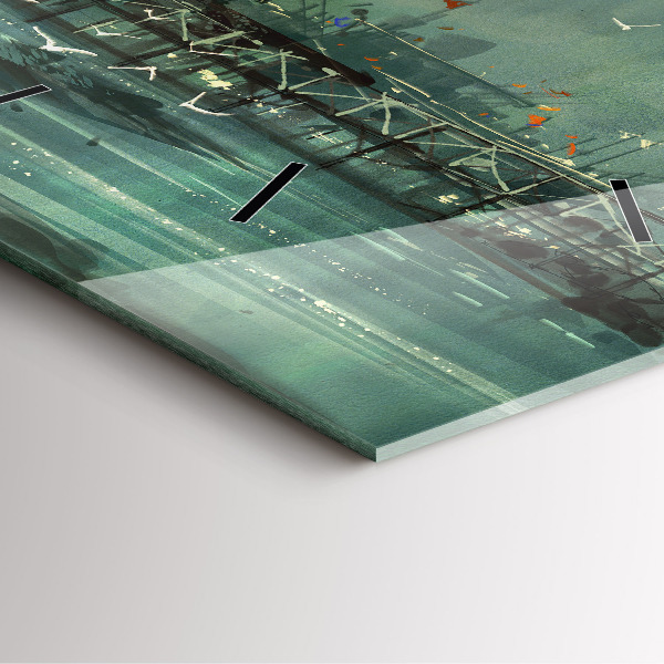 Szögletes fali üvegóra Halászfalu