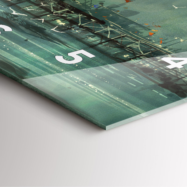 Szögletes fali üvegóra Halászfalu