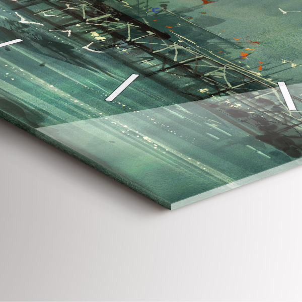 Szögletes fali üvegóra Halászfalu