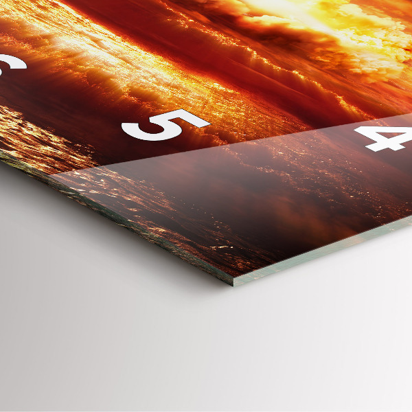 Szögletes fali üvegóra Atombomba robbanás