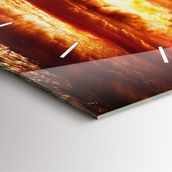 Szögletes fali üvegóra Atombomba robbanás