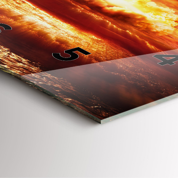 Szögletes fali üvegóra Atombomba robbanás