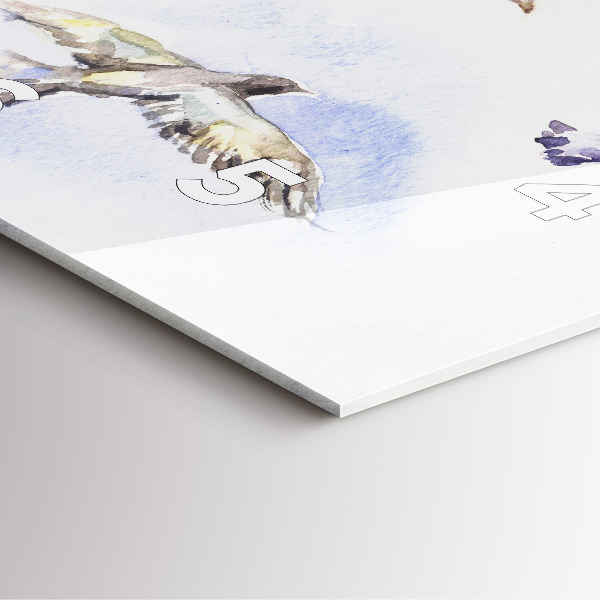 Szögletes fali üvegóra Repülő madarak