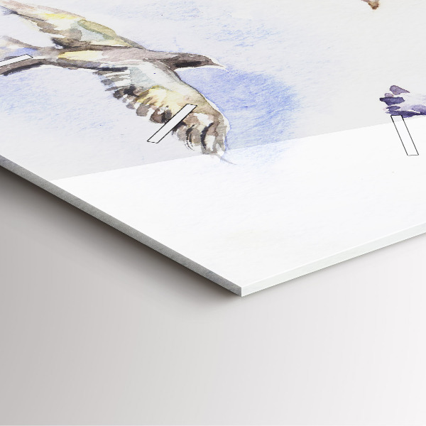 Szögletes fali üvegóra Repülő madarak