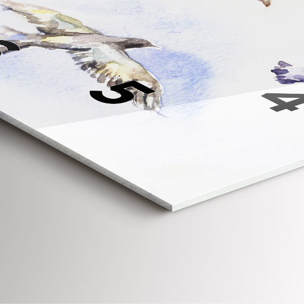 Szögletes fali üvegóra Repülő madarak