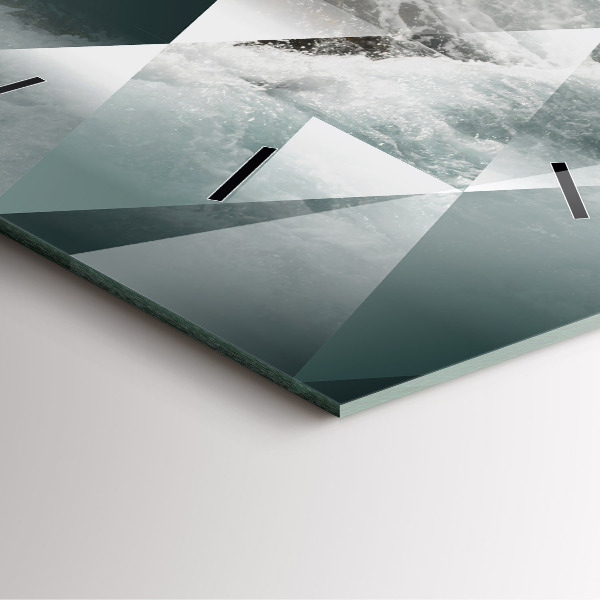 Szögletes fali üvegóra Absztrakt tenger hullámai