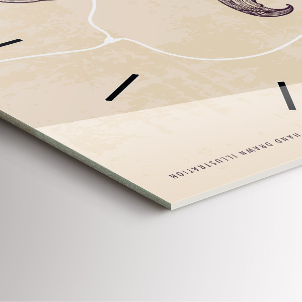 Szögletes fali üvegóra Férfi pipával