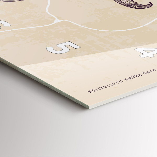 Szögletes fali üvegóra Férfi pipával