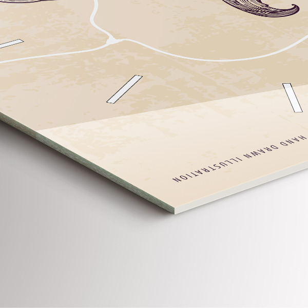 Szögletes fali üvegóra Férfi pipával